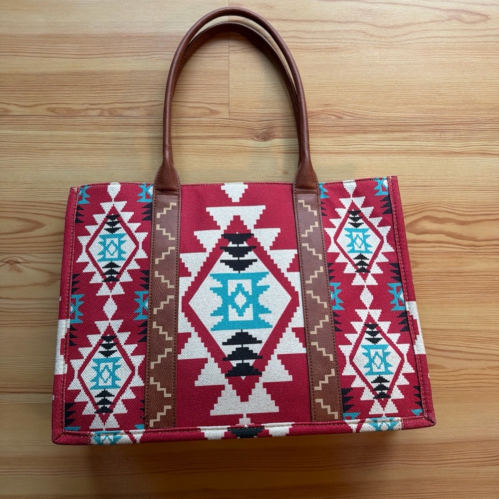 Wrangler Southwestern Pattern Wide Tote - Picture 8 of 8